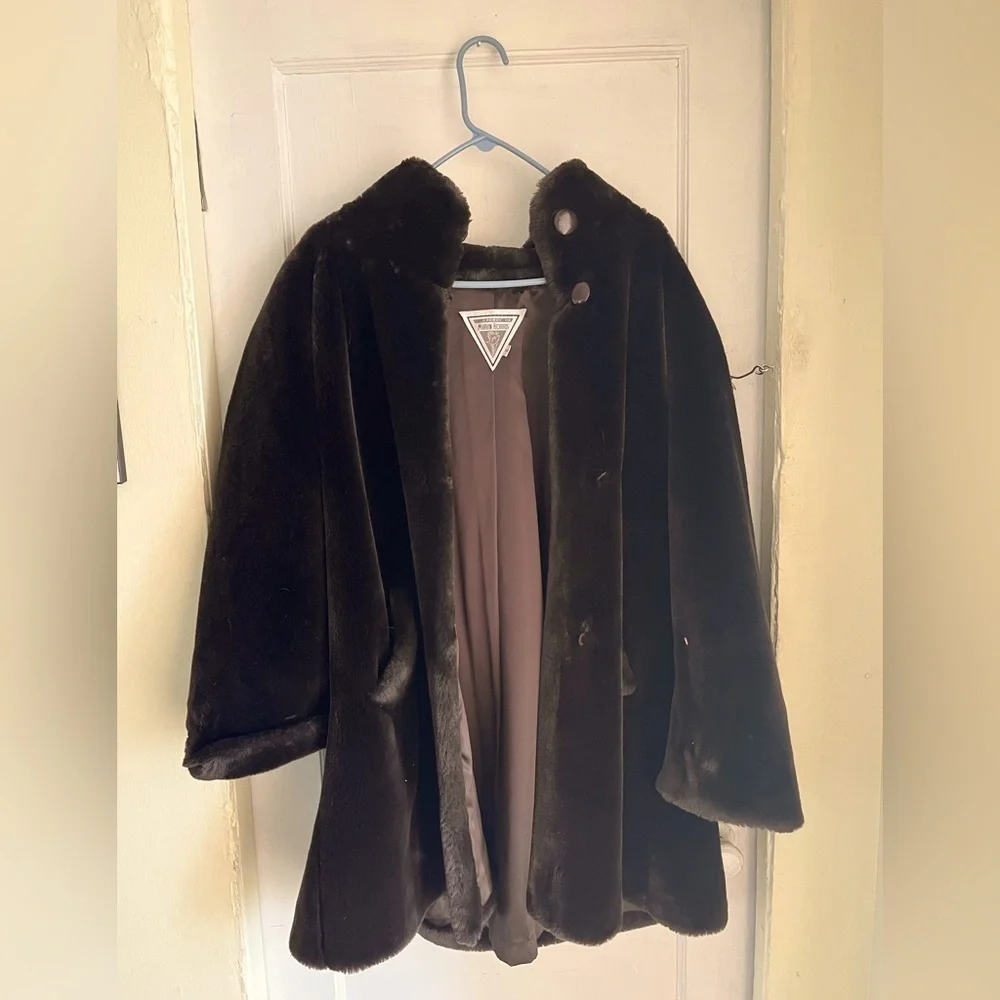 Marvin Richards Vintage Faux Fur Coat Made in USA